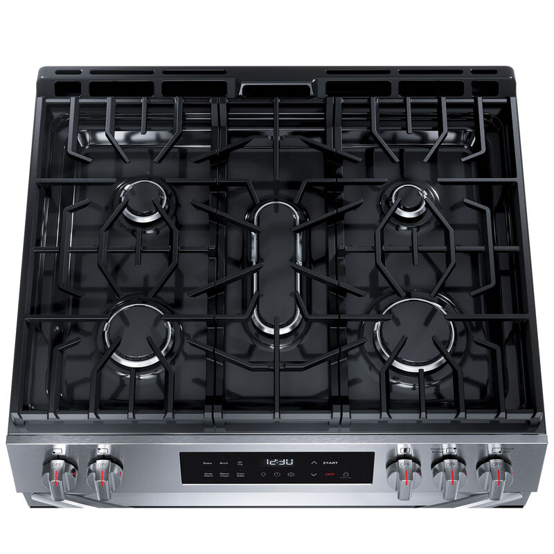 Frigidaire 30 in. 5.1 cu. ft. Air-Fry Standard Convection Gas Range with 5 Sealed Burners - Stainless Steel, , hires