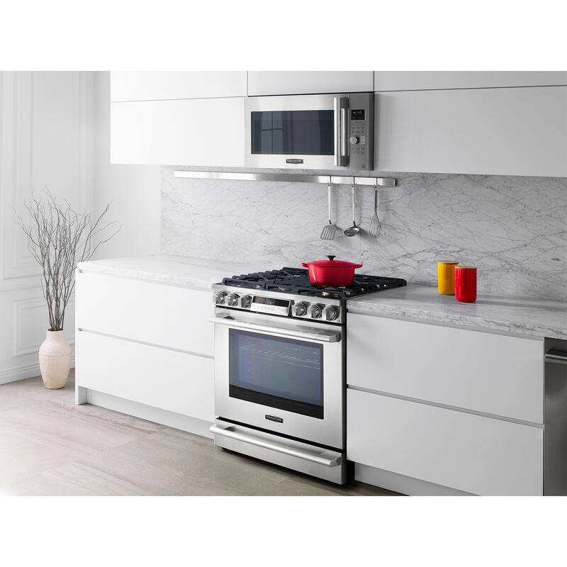 Signature Kitchen Suite 30 in. 6.3 cu. ft. Smart Standard Convection Slide-In Gas Range with 5 Sealed Burners & Griddle - Stainless Steel, , hires