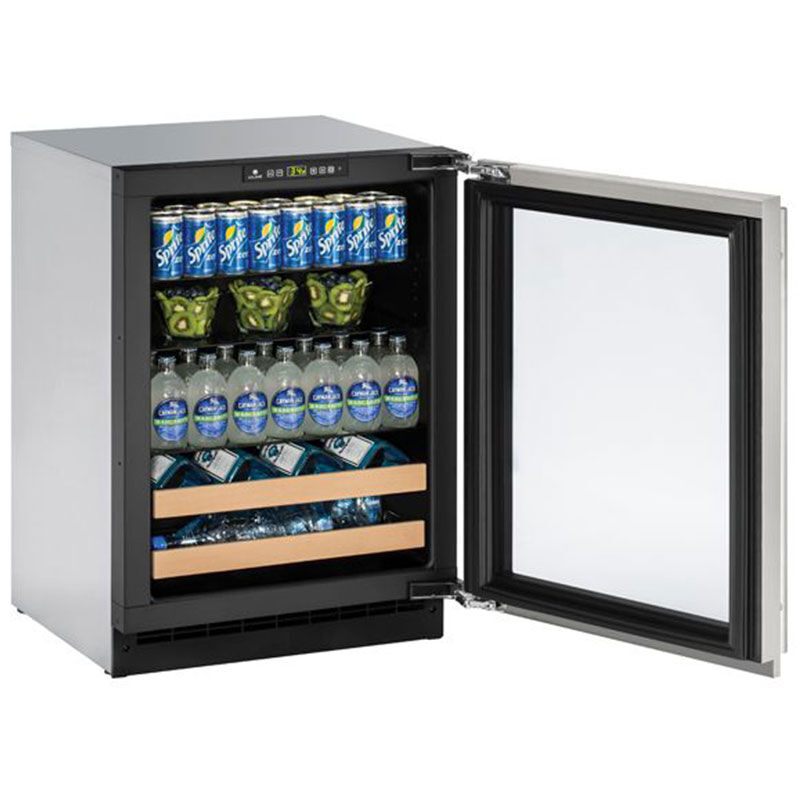 U-Line 2000 Series 24 in. Built-In 4.9 cu. ft. Compact Beverage Center with Adjustable Shelves & Digital Control - Custom Panel Ready, , hires