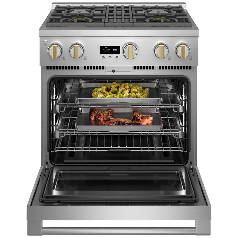 Monogram Statement Series 30 in. 5.7 cu. ft. Smart Convection Oven Freestanding Gas Range with 4 Sealed Burners - Stainless Steel, , hires