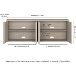 Preston & Cole Adaline 68" Wide TV Stand for TVs up to 75" - Alder White, , hires