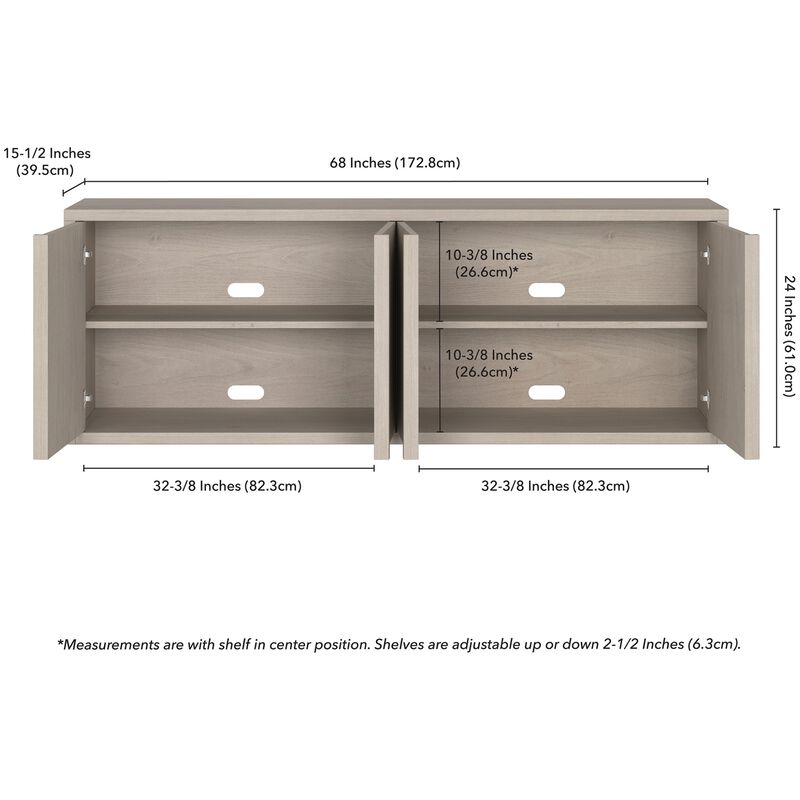 Preston & Cole Adaline 68" Wide TV Stand for TVs up to 75" - Alder White, , hires
