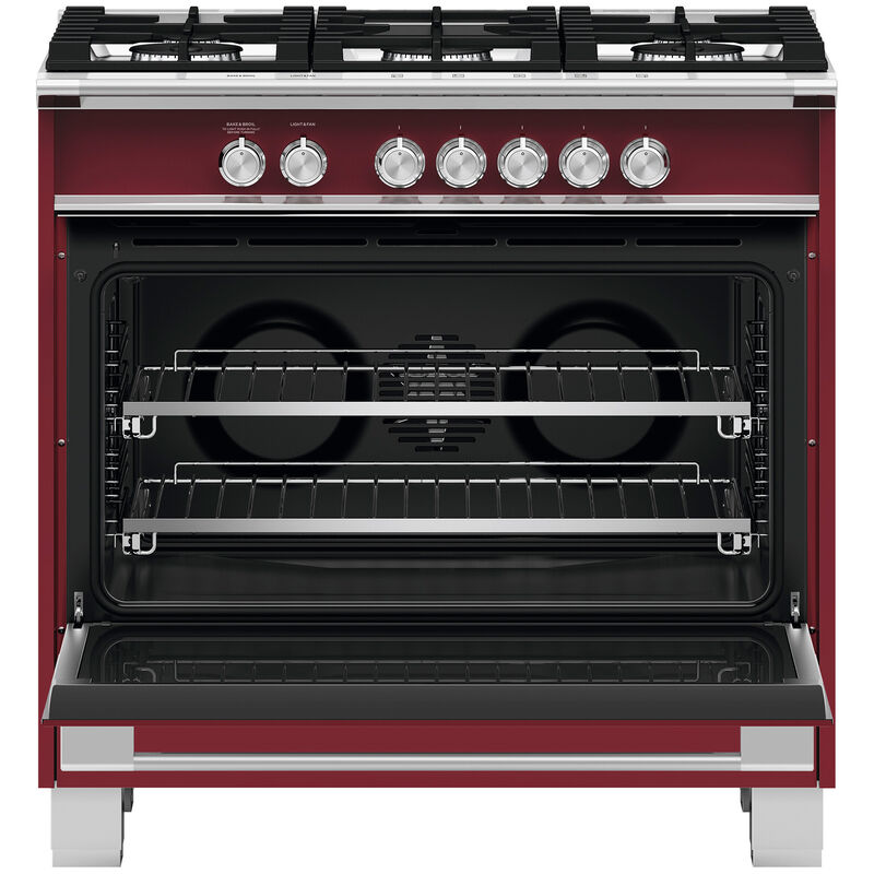 Fisher & Paykel Series 7 36 in. 4.9 cu. ft. Standard Convection Gas Range with 5 Sealed Burners - Red, , hires