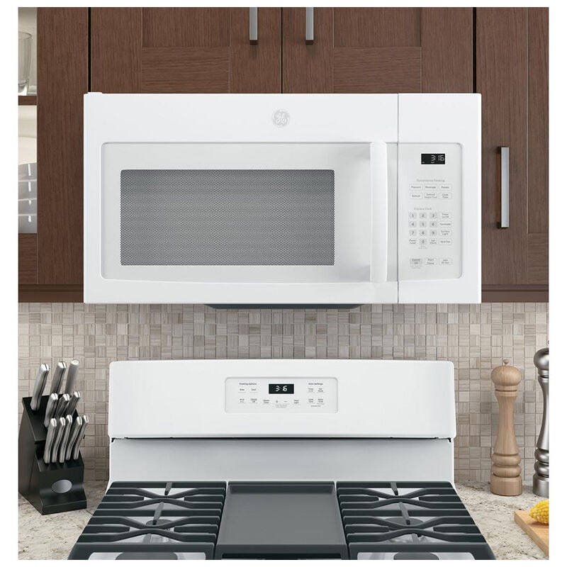 GE 30 in. 1.6 cu. ft. 950W Over-the-Range Microwave with 300 CFM - White, White, hires