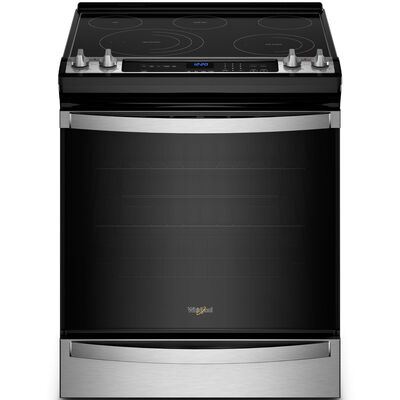 Whirlpool 30 in. 6.4 cu. ft. Air Fry Convection Oven Slide-In Electric Range with 5 Smoothtop Burners - Fingerprint Resistant Stainless Steel | WEE745H0LZ
