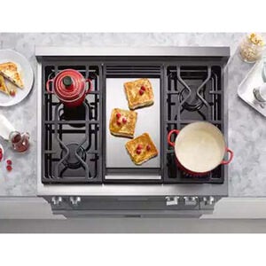 Miele Professional Series 48 in. 6-Burner LP Gas Rangetop with Griddle, Simmer Burner & Power Burner - Stainless Steel, , hires