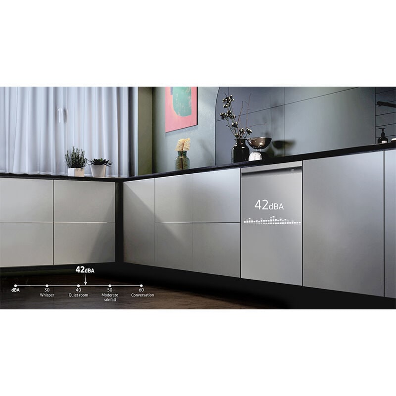 Samsung 24 in. Top Control Smart Dishwasher with 42 dBa Sound Level, 3rd-Rack, Ventilation Drying System & Pocket - Stainless Steel, Stainless Steel, hires