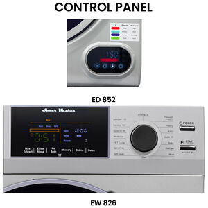 Equator 24 in. 1.6 cu. ft. Electric Front Load Laundry Center with Pet Cycle, Sanitize Cycle & Sensor Dry - Silver, Silver, hires