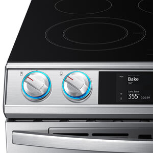 Samsung 30 in. 6.3 cu. ft. Smart Air Fry Convection Double Oven Slide-In Electric Range with 5 Smoothtop Burners - Stainless Steel, Stainless Steel, hires