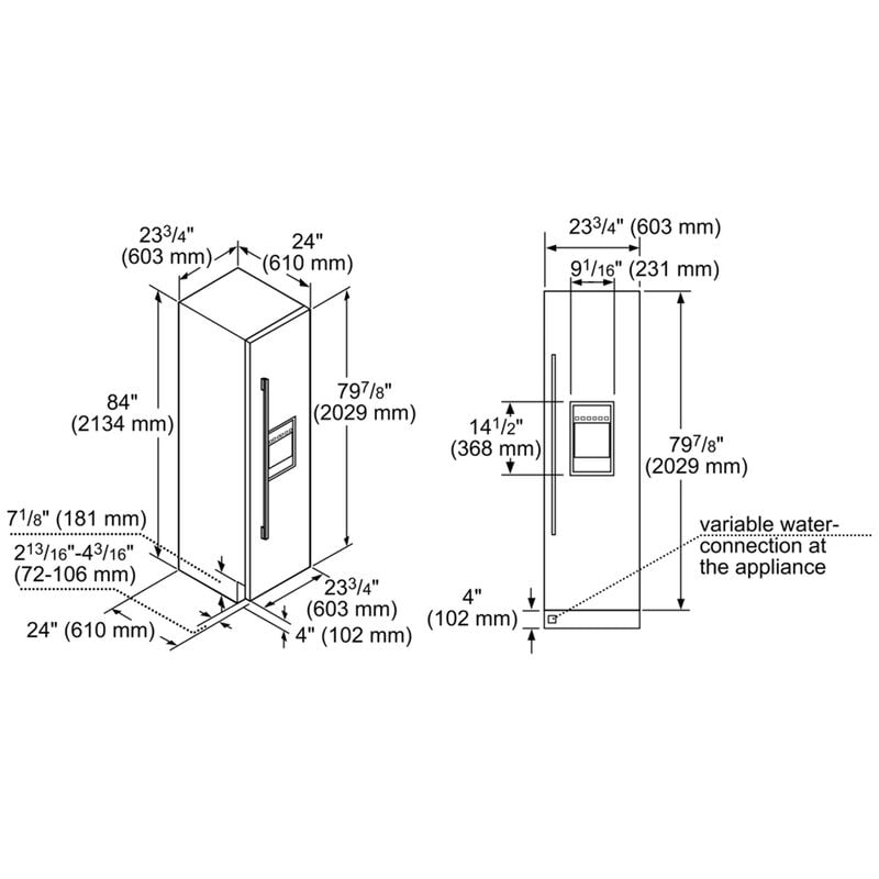 Thermador 24 in. 11.2 cu. ft. Built-in Smart Double-Drawers Upright Freezer with Ice-Maker & Adjustable Shelves - Custom Panel Ready, , hires