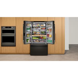 KitchenAid 36 in. 24.8 cu. ft. Smart Counter Depth French Door Refrigerator with Internal Water Dispenser - Black Ore, Black Ore, hires