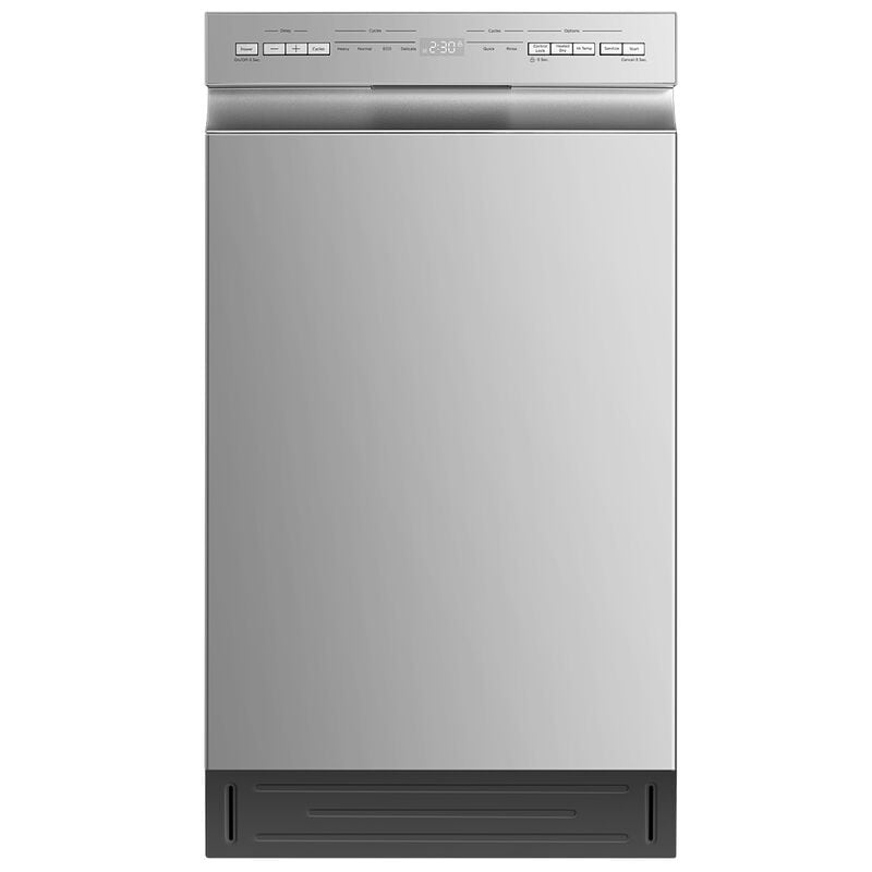 Midea 18 in. Front Control Dishwasher with 52 dBA Sound Level & Pocket Handle - Stainless Steel, , hires