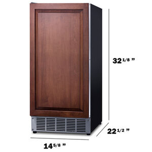 Summit 15 in. Built-In Undercounter Commercial-Use Ice Maker with 25 lb. Ice Storage, Auto-Defrost & Digital Control - Custom Panel Ready, , hires