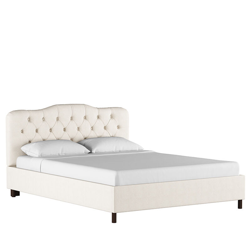 Skyline Queen Platform Bed in Linen Talc P.C. Richard & Son