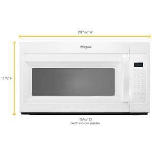 Whirlpool 30" 1.7 Cu. Ft. Over-the-Range Microwave with 10 Power Levels & 300 CFM - White, White, hires