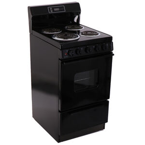 Premier 20 in. 2.4 cu. ft. Oven Freestanding Electric Range with 4 Coil Burners - Black, , hires