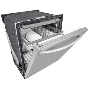 LG 24 in. Top Control Smart Dishwasher with 46 dBa Sound Level & 3rd-Rack - PrintProof Stainless Steel, PrintProof Stainless Steel, hires