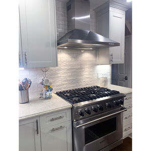 XO 36 in. Convertible Chimney Style Range Hood with 600 CFM, 3 Fan Speeds & 2 LED Lights - Stainless Steel, , hires