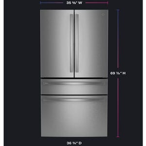 GE Profile 36 in. 28.7 cu. ft. Smart 4-Door French Door Refrigerator with Internal Water Dispenser - Fingerprint Resistant Stainless, , hires