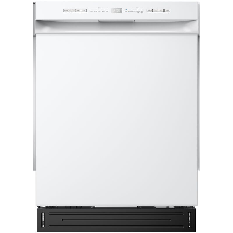 Midea 24 in. Front Control Flush-Mount Dishwasher with 52 dBA Sound level, Auto Open Door & Pocket Handle - White, , hires