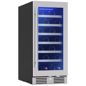 Zephyr Presrv Series 15 in. Compact Built-In/Freestanding 3.4 cu. ft. Wine Cooler with 27 Bottle Capacity, Single Temperature Zone & Digital Control - Stainless Steel, , hires