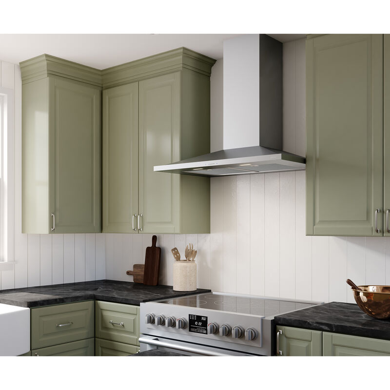 Zephyr Anzio Series 36 in. Convertible Chimney Style Range Hood with 600 CFM, 5 Fan Speeds & 2 LED Lights - Stainless Steel, , hires