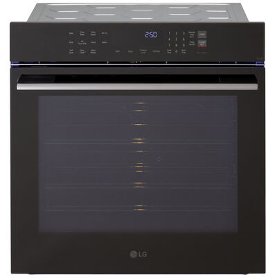 LG 24 in. 3 cu. ft. Smart Electric Single Wall Oven with True European Convection - Black | WSED3023B