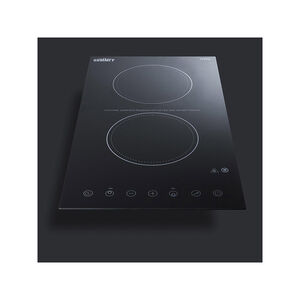 Summit 15 in. 2-Burner Electric Cooktop with Touch Controls - Black, , hires
