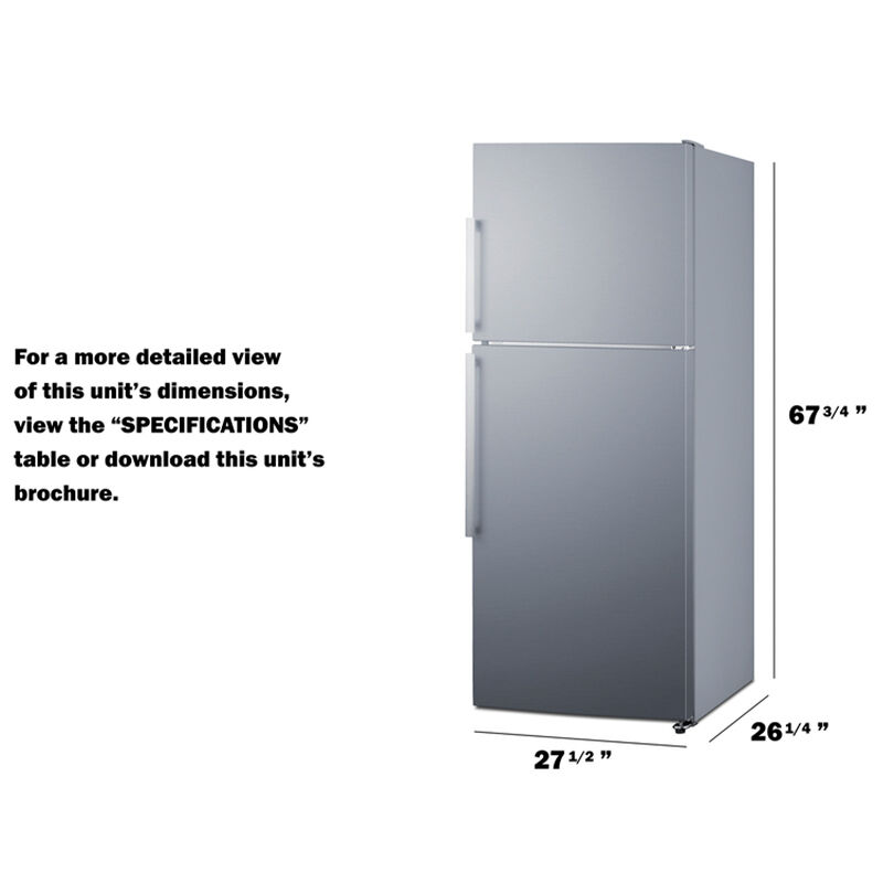 Summit 28 in. 13.6 cu. ft. Counter Depth Top Freezer Refrigerator