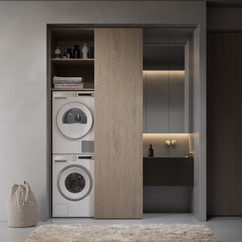 Asko Logic 24 in. 5.1 cu. ft. Stackable Ventless Electric Dryer with Heat Pump, Sensor Dry & Steam Cycle - White, , hires