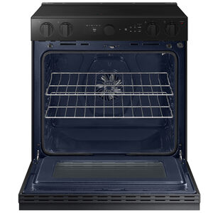 Samsung Bespoke 30 in. 6.3 cu. ft. Smart Air Fry True European Convection Slide-In Electric Range with Smoothtop Burners - Matte Black Steel, , hires