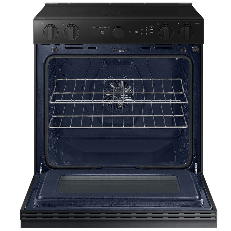 Samsung Bespoke 30 in. 6.3 cu. ft. Smart Air Fry True European Convection Slide-In Electric Range with Smoothtop Burners - Matte Black Steel, , hires
