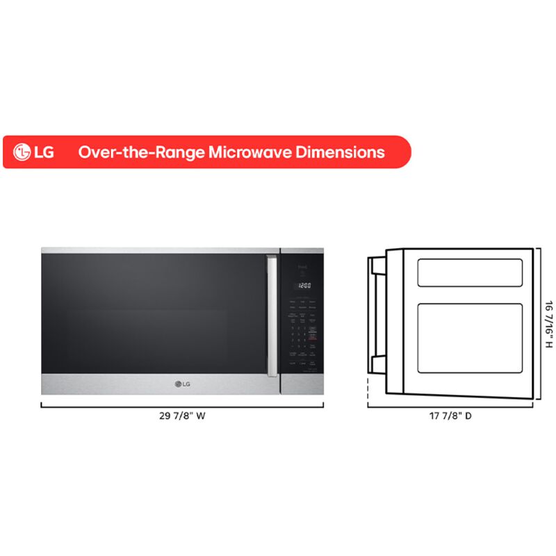 LG 30 in. 1.8 cu. ft. 1000W Smart Over-the-Range Microwave with 300 CFM & Sensor Cooking - PrintProof Stainless Steel, , hires