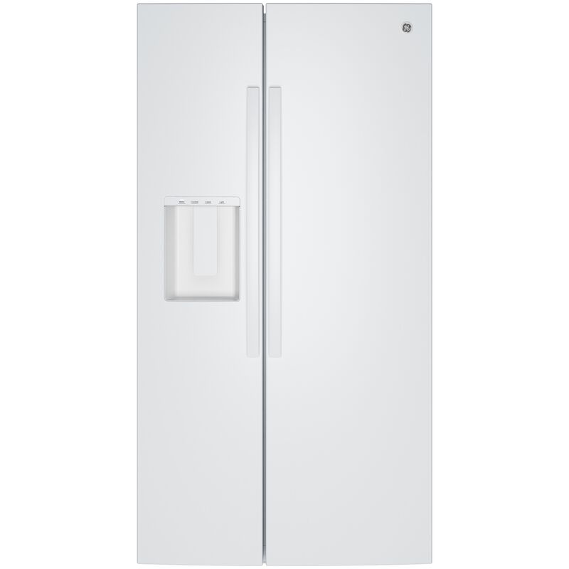 GE 36 in. 23.6 cu. ft. Counter Depth Side-by-Side Refrigerator with Ice & Water Dispenser - White, , hires