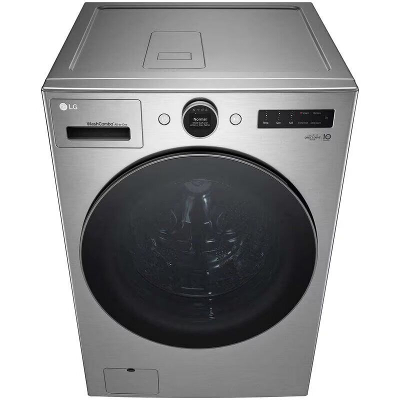 LG 27 in. 5.0 cu. ft. Smart Electric Front Load Ventless All-in-One WashCombo with Inverter Heat Pump Technology, Direct Drive Motor, Sanitize & Steam Cycle - Graphite Steel, Graphite Steel, hires