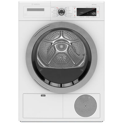Bosch 800 Series 24 in. 4.0 cu. ft. Smart Stackable Ventless Compact Condensation Electric Dryer with Sanitize Cycle & Sensor Dry - White | WTG865H4UC