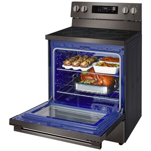 LG 30 in. 6.3 cu. ft. Smart Air-Fry True European Convection Electric Range with Radiant Burners - Black Stainless Steel, , hires