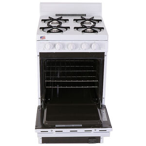 Premier 20 in. 2.4 cu. ft. Oven Freestanding Gas Range with 4 Open Burners - White on White, , hires