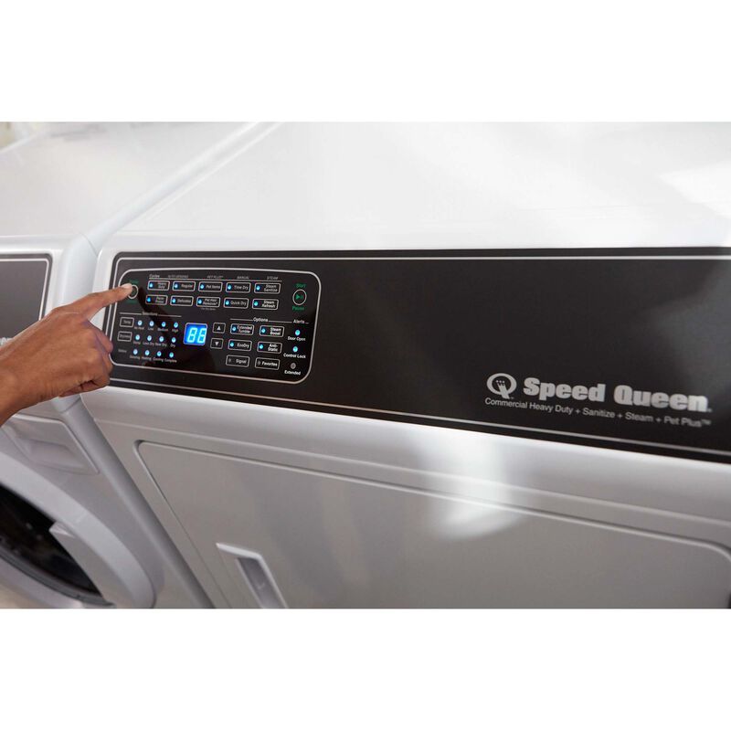 Speed Queen DF7 27 in. 7.0 cu. ft. Gas Dryer with Pet Plus Cycle, Sensor Dry, Sanitize & Steam Cycle - White, White, hires