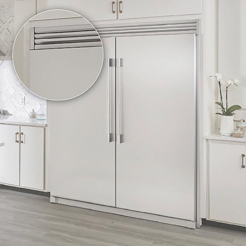 Frigidaire 84 in. Louvered Double Trim Kit for Refrigerators - Stainless Steel, , hires