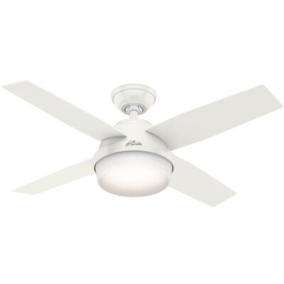 Hunter 44" Dempsey Ceiling Fan with LED Light Kit and Handheld Remote - Fresh White | 59246