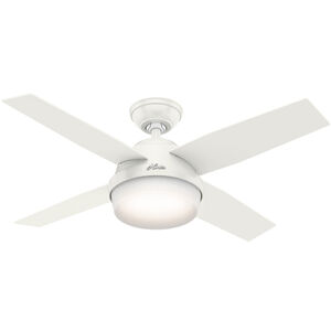 Hunter 44" Dempsey Ceiling Fan with LED Light Kit and Handheld Remote - Fresh White, , hires
