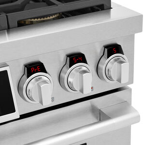 Signature Kitchen Suite 36 in. 6.3 cu. ft. Smart Standard Convection Steam Dual Fuel Range with 4 Sealed Burners - Stainless Steel, , hires