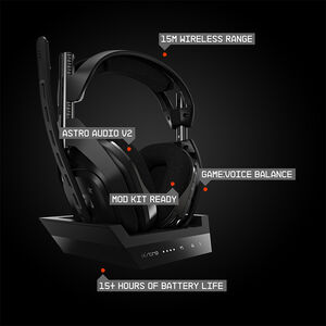Astro Gaming A50 Wireless Stereo Headset + Base Station for PS5 & PS4/PC (Black/Silver), , hires