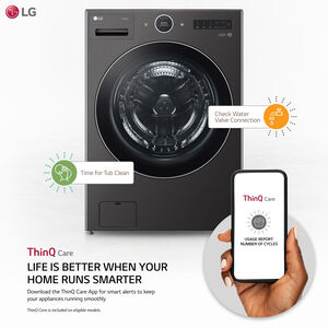 LG 27 in. 7.4 cu. ft. Electric Smart Dryer with 23 Dryer Programs, 11 Dry Options, Wrinkle Care & Sensor Dry - Black Steel, , hires