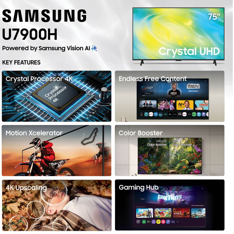 Samsung - 75" Class U7900H LED 4K UHD Smart Tizen TV, , hires