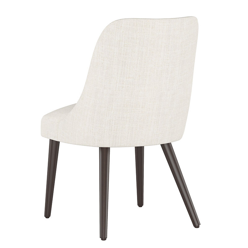 Skyline Furniture Modern Mid Century Dining Chair in Linen Fabric - Talc, , hires