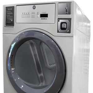 Crossover Commercial Laundry 27 in. 7.0 cu. ft. Top Control Gas Dryer with Coin Operation & OPL/Card Ready - Stainless Steel, , hires