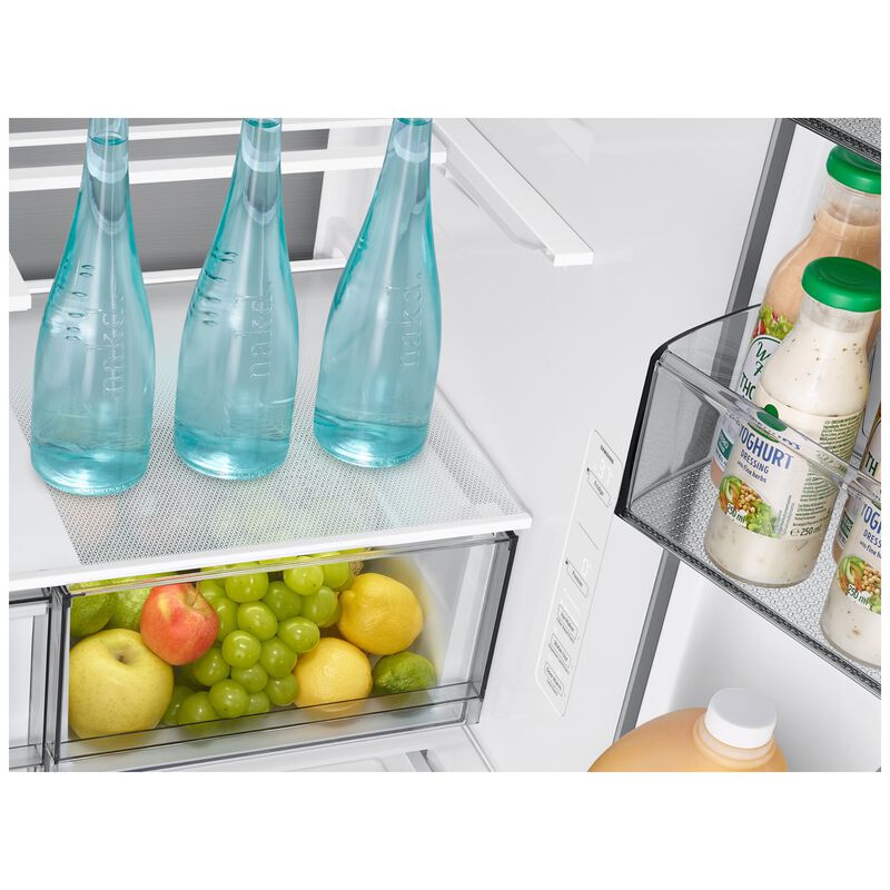 Samsung Bespoke 36 in. 28.5 cu. ft. Smart French Door Refrigerator with Ice & Water Dispenser - Fingerprint Resistant Matte Black Steel, , hires