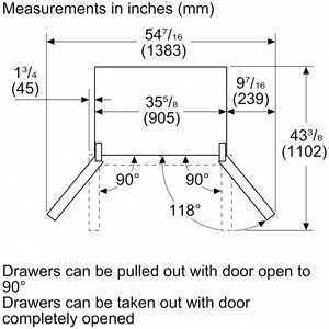 Bosch 800 Series 36 in. 20.8 cu. ft. Smart Counter Depth French Door Refrigerator with Internal Water Dispenser and Recessed handles Anti-Finger Print Stainless Steel, , hires